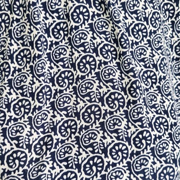 Talbots Side Tie Faux Wrap Top 3X Blue Scroll V-neck 3/4 Sleeve Slimming NEW - Picture 11 of 13